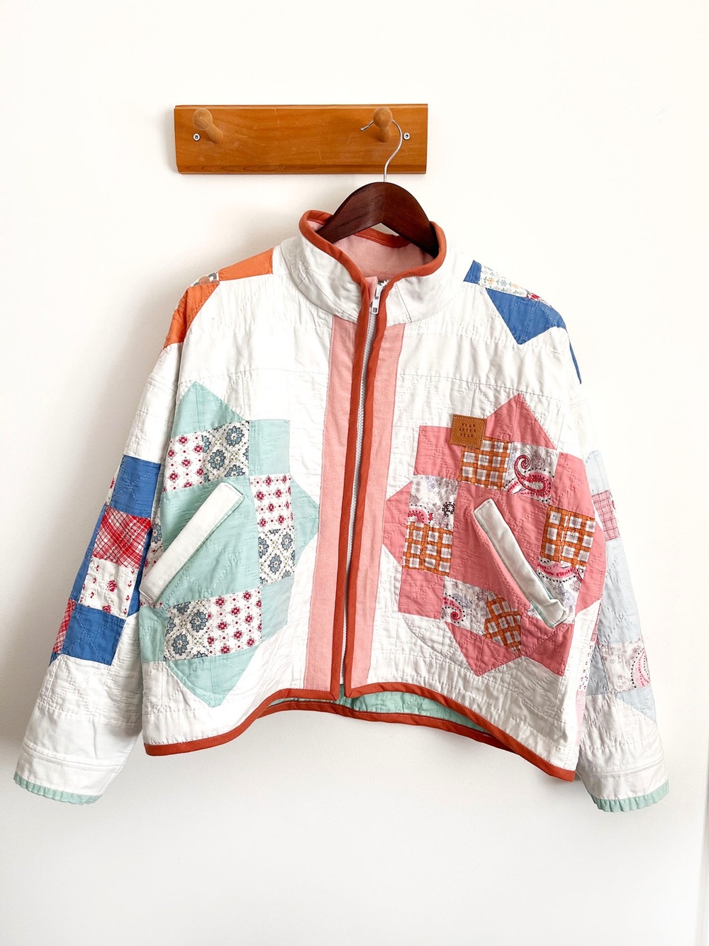 Handmade OOAK Patchwork Quilted Zip Jacket - Vintage Quilt Coat